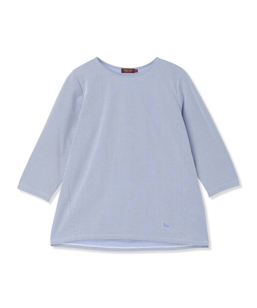 DECOY SINCE 1981(デコイシンスイチキュウハチイチ)の「ストライプジャガードプルオーバー【大きいサイズあり】(Tシャツ/カットソー・レディース・ベージュ/ネイビー/ブルー・M/L/LL/3L/4L)」の21枚目の写真
