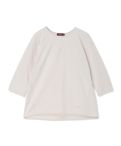 DECOY SINCE 1981(デコイシンスイチキュウハチイチ)の「ストライプジャガードプルオーバー【大きいサイズあり】(Tシャツ/カットソー・レディース・ベージュ/ネイビー/ブルー・M/L/LL/3L/4L)」の19枚目の写真