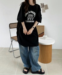 ブルドッグ プリント ビッグ Tシャツ
