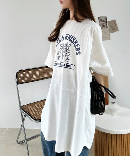 Ada.（エイダ）の「ブルドッグ プリント ビッグ Tシャツ（Tシャツ/カットソー・レディース・ブラック/オフホワイト/グリーン・FREE）」の14枚目の写真