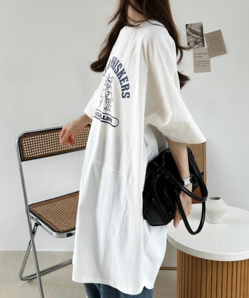 Ada.（エイダ）の「ブルドッグ プリント ビッグ Tシャツ（Tシャツ/カットソー・レディース・ブラック/オフホワイト/グリーン・FREE）」の12枚目の写真