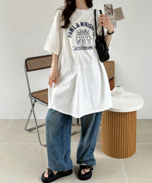 Ada.（エイダ）の「ブルドッグ プリント ビッグ Tシャツ（Tシャツ/カットソー・レディース・ブラック/オフホワイト/グリーン・FREE）」の15枚目の写真
