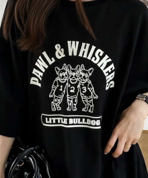Ada.（エイダ）の「ブルドッグ プリント ビッグ Tシャツ（Tシャツ/カットソー・レディース・ブラック/オフホワイト/グリーン・FREE）」の16枚目の写真