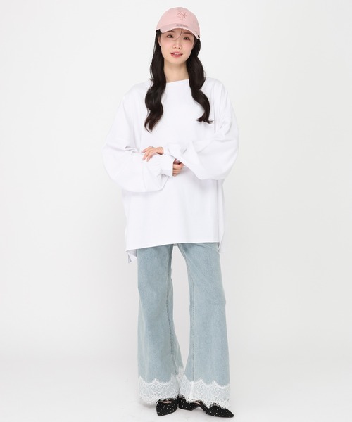 Heather(ヘザー)の「WEB限定 UVアソートBIGTEE 664024(Tシャツ/カットソー・レディース・オフホワイト/杢グレー/オートミール/ピンク/ブラック・FREE/M)」の8枚目の写真