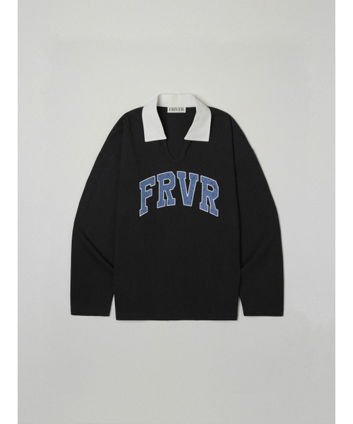 FRIVER07（フリバー07）の「FRVR logo collar t-shirt [FRSP05LT07]_Charcoal（Tシャツ/カットソー・レディース・チャコール・FREE）」の2枚目の写真