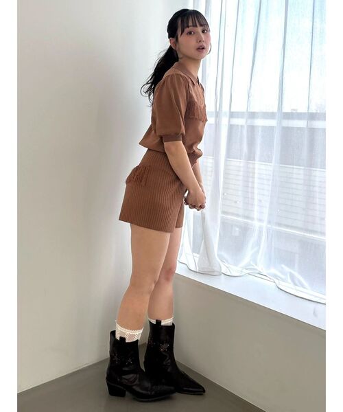 CALNAMUR（カルナムール）の「バックフリンジニットパンツ（その他パンツ・レディース・チャコールグレー/ブルー/ブラウン・FREE）」の21枚目の写真