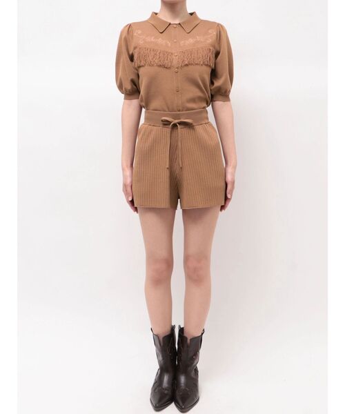 CALNAMUR（カルナムール）の「バックフリンジニットパンツ（その他パンツ・レディース・チャコールグレー/ブルー/ブラウン・FREE）」の13枚目の写真