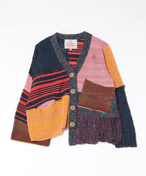 Vivienne Westwood(ヴィヴィアンウエストウッド)の「マルチブロッキングスクエアカーディガン(カーディガン/ボレロ・レディース・イエロー系その他4・FREE)」の1枚目の写真