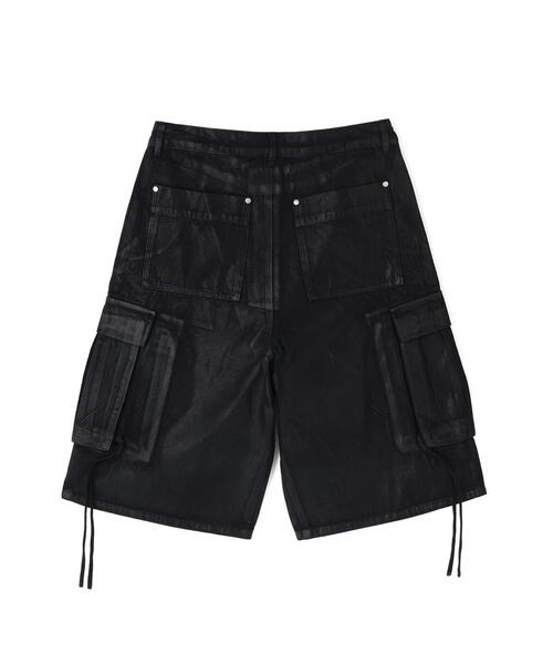 DANKE SCHON(ダンケシェーン)の「DankeSchon/ダンケシェーン/11oz RUBBER COATED CARGO SHORTS(カーゴパンツ・レディース・ブラック・M/L)」の6枚目の写真
