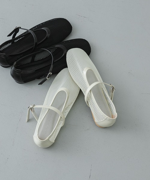 SENSE OF PLACE by URBAN RESEARCH（センスオブプレイスバイアーバンリサーチ）の「メッシュフラットシューズ（その他シューズ・レディース・アイボリー/ブラック・LARGE/MEDIUM/SMALL）」の12枚目の写真