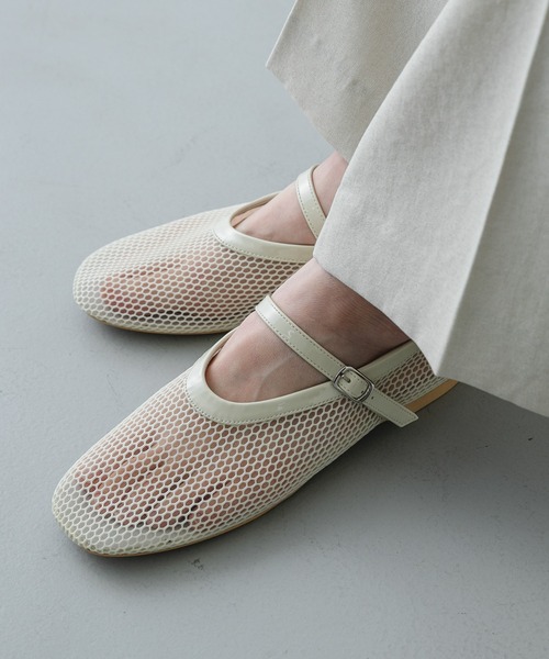 SENSE OF PLACE by URBAN RESEARCH（センスオブプレイスバイアーバンリサーチ）の「メッシュフラットシューズ（その他シューズ・レディース・アイボリー/ブラック・LARGE/MEDIUM/SMALL）」の14枚目の写真