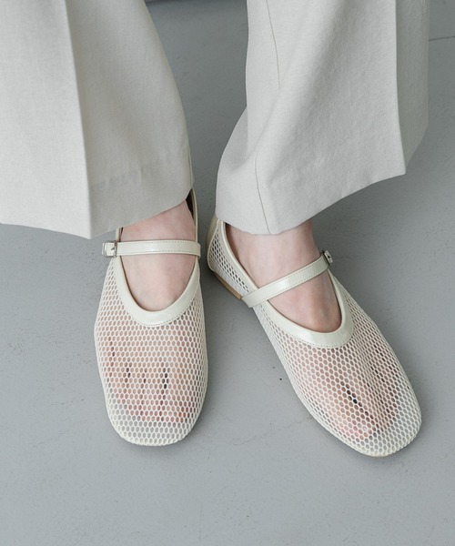 SENSE OF PLACE by URBAN RESEARCH（センスオブプレイスバイアーバンリサーチ）の「メッシュフラットシューズ（その他シューズ・レディース・アイボリー/ブラック・LARGE/MEDIUM/SMALL）」の15枚目の写真