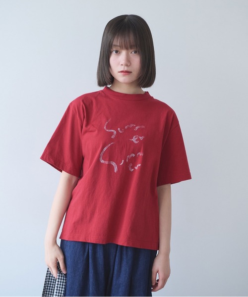 bulle de savon(ビュルデサボン)の「summer summerプリント Tシャツ(Tシャツ/カットソー・レディース・オフホワイト/サックスブルー/レッド・FREE)」の14枚目の写真