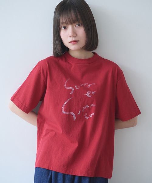 bulle de savon(ビュルデサボン)の「summer summerプリント Tシャツ(Tシャツ/カットソー・レディース・オフホワイト/サックスブルー/レッド・FREE)」の15枚目の写真