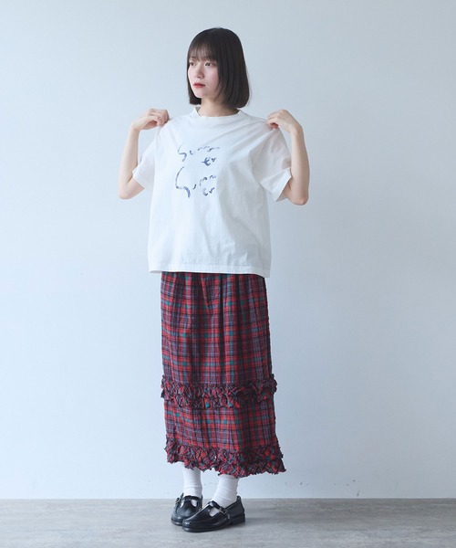 bulle de savon(ビュルデサボン)の「summer summerプリント Tシャツ(Tシャツ/カットソー・レディース・オフホワイト/サックスブルー/レッド・FREE)」の6枚目の写真