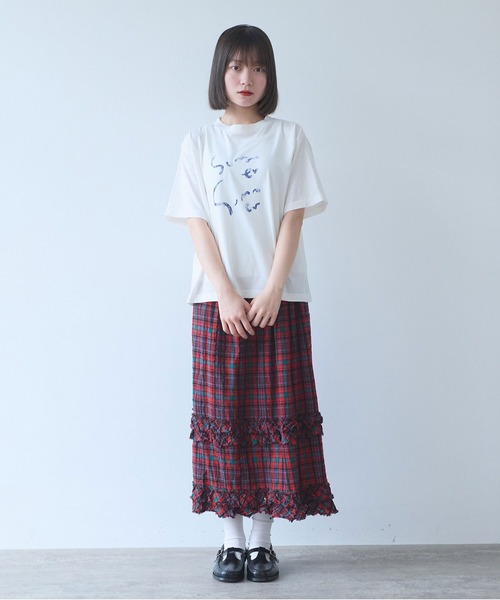 bulle de savon(ビュルデサボン)の「summer summerプリント Tシャツ(Tシャツ/カットソー・レディース・オフホワイト/サックスブルー/レッド・FREE)」の7枚目の写真