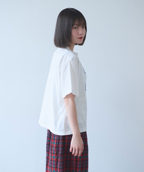 bulle de savon(ビュルデサボン)の「summer summerプリント Tシャツ(Tシャツ/カットソー・レディース・オフホワイト/サックスブルー/レッド・FREE)」の5枚目の写真