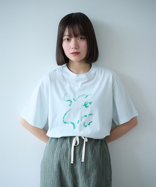 bulle de savon(ビュルデサボン)の「summer summerプリント Tシャツ(Tシャツ/カットソー・レディース・オフホワイト/サックスブルー/レッド・FREE)」の9枚目の写真