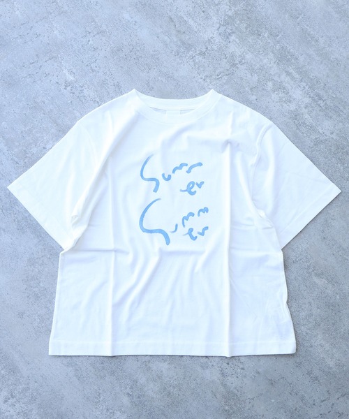 bulle de savon(ビュルデサボン)の「summer summerプリント Tシャツ(Tシャツ/カットソー・レディース・オフホワイト/サックスブルー/レッド・FREE)」の20枚目の写真
