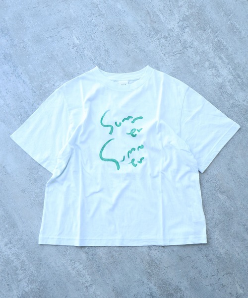 bulle de savon(ビュルデサボン)の「summer summerプリント Tシャツ(Tシャツ/カットソー・レディース・オフホワイト/サックスブルー/レッド・FREE)」の21枚目の写真
