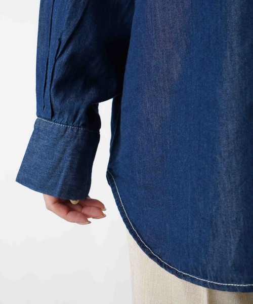 LUCA/LADY LUCK LUCA（ルカ/レディラックルカ）の「LC/LLL スプリングスラブ/デニム/ストライプフリルシャツ（シャツ/ブラウス・レディース・ネイビー/ブルー/オフホワイト・FREE）」の20枚目の写真