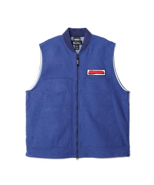 MANASTASH(マナスタッシュ)の「MANASTASH/マナスタッシュ/PATCHED LOGO WORK VEST(ベスト・メンズ・ブラック/ブルー・L/M/S/XL)」の4枚目の写真
