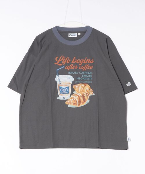DISCUS ATHLETIC(ディスカス アスレチック)の「DISCUS ATHLETIC(ディスカスアスレチック)梨地COOLMAX フードイラストプリント リンガーTシャツ(Tシャツ/カットソー・メンズ・オフホワイト/グレイッシュブルー/ホワイト系その他/スミクロ・M/XL/L)」の7枚目の写真