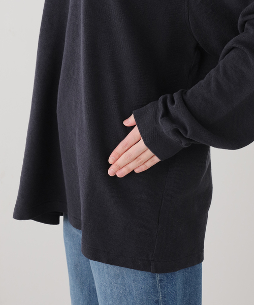 FRAMeWORK（フレームワーク）の「LOEFF/ロエフ LI/CO PIQUE PL LS（Tシャツ/カットソー・レディース・ベージュ/チャコールグレー・FREE）」の6枚目の写真