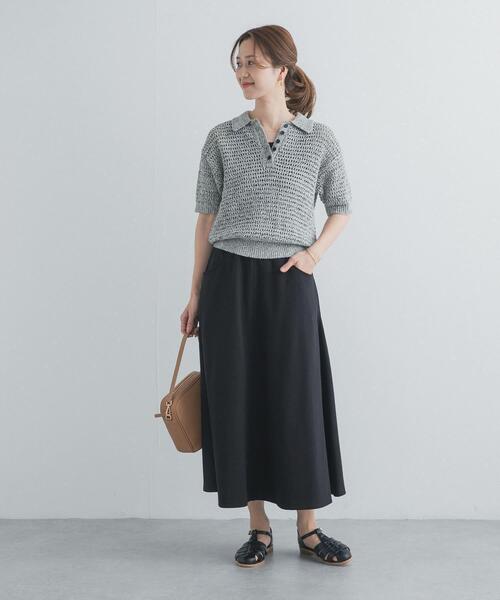 URBAN RESEARCH DOORS（アーバンリサーチドアーズ）の「ライトダンボールニットスカート（スカート・レディース・ブラック/グレー・FREE）」の21枚目の写真