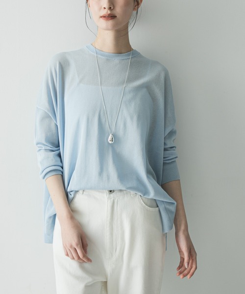 URBAN RESEARCH（アーバンリサーチ）の「UVカット加工ルーズニット（ニット/セーター・レディース・ベージュ/ライトブルー/ブラック・FREE）」の5枚目の写真