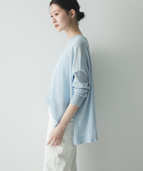 URBAN RESEARCH（アーバンリサーチ）の「UVカット加工ルーズニット（ニット/セーター・レディース・ベージュ/ライトブルー/ブラック・FREE）」の6枚目の写真