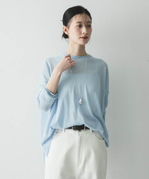 URBAN RESEARCH（アーバンリサーチ）の「UVカット加工ルーズニット（ニット/セーター・レディース・ベージュ/ライトブルー/ブラック・FREE）」の8枚目の写真