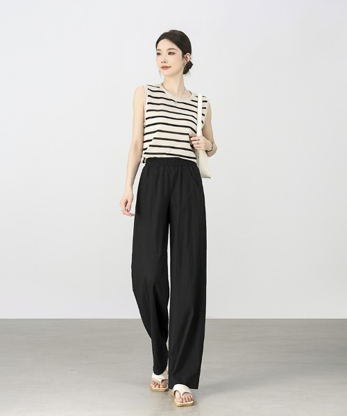 SEU(エスイーユー)の「速乾×洗える|美脚パンツ スラックスパンツ リラックスワイドパンツ オフィスカジュアル きれいめカジュアル レディース韓国風(スラックス・レディース・ブラック/ベージュ・S/M/L)」の19枚目の写真