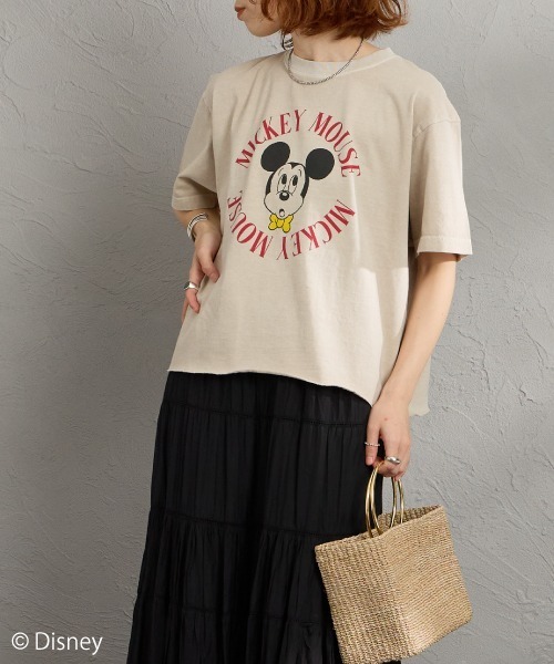 GOOD ROCK SPEED（グッドロックスピード）の「[GOOD ROCK SPEED/グッドロックスピード] 別注 / MICKEY MOUSE / クロップド丈プリントTシャツ / ディズニー（Tシャツ/カットソー・レディース・ベージュ・M）」の5枚目の写真