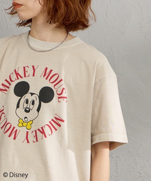 GOOD ROCK SPEED（グッドロックスピード）の「[GOOD ROCK SPEED/グッドロックスピード] 別注 / MICKEY MOUSE / クロップド丈プリントTシャツ / ディズニー（Tシャツ/カットソー・レディース・ベージュ・M）」の15枚目の写真