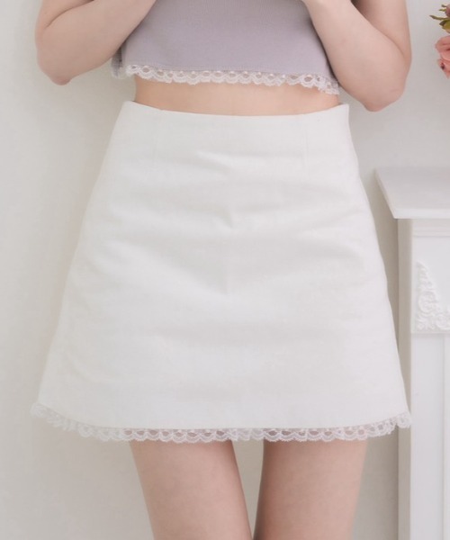 インパン付裾レースミニスカート（スカート）｜mili meili（ミリー