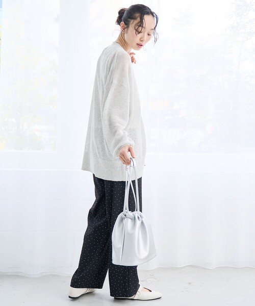 coen(コーエン)の「シアーリネン畔Vネックカーディガン【Youtube紹介アイテム / 冷房対策】(カーディガン/ボレロ・レディース・ライトグレー/ケリーグリーン/ベージュ/ブラック・FREE)」の12枚目の写真