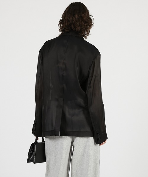 PRANK PROJECT(プランクプロジェクト)の「【2026Summer Pre-Order】シルクブレンドシアージャケット / Silk Blend Sheer Jacket(テーラードジャケット・レディース・ブラック/アイボリー・FREE)」の10枚目の写真