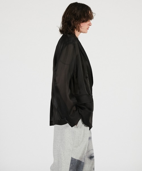 PRANK PROJECT(プランクプロジェクト)の「【2026Summer Pre-Order】シルクブレンドシアージャケット / Silk Blend Sheer Jacket(テーラードジャケット・レディース・ブラック/アイボリー・FREE)」の11枚目の写真