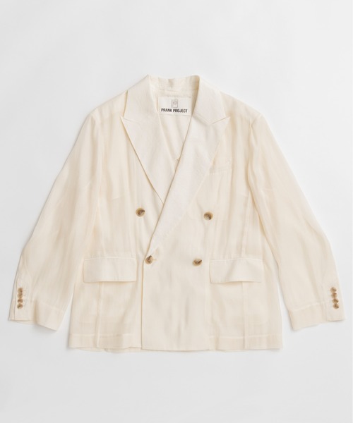 PRANK PROJECT(プランクプロジェクト)の「【2026Summer Pre-Order】シルクブレンドシアージャケット / Silk Blend Sheer Jacket(テーラードジャケット・レディース・ブラック/アイボリー・FREE)」の17枚目の写真