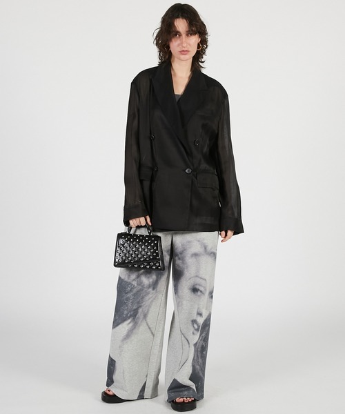 PRANK PROJECT(プランクプロジェクト)の「【2026Summer Pre-Order】シルクブレンドシアージャケット / Silk Blend Sheer Jacket(テーラードジャケット・レディース・ブラック/アイボリー・FREE)」の8枚目の写真