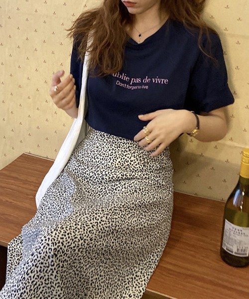 shyam inspiration(シャムインスピレーション)の「オーバーサイズロゴプリントTシャツ/半袖(Tシャツ/カットソー・レディース・ネイビー/ライトイエロー/ホワイト・M/L)」の12枚目の写真