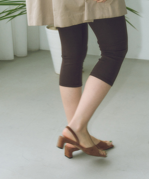 GRISE（グリーズ）の「MIDORI UEEDA×GRISE4cmレザースクエアスエードサンダル（サンダル・レディース・ブラウン/ブルー系その他・SMALL/MEDIUM/LARGE/X-LARGE）」の7枚目の写真