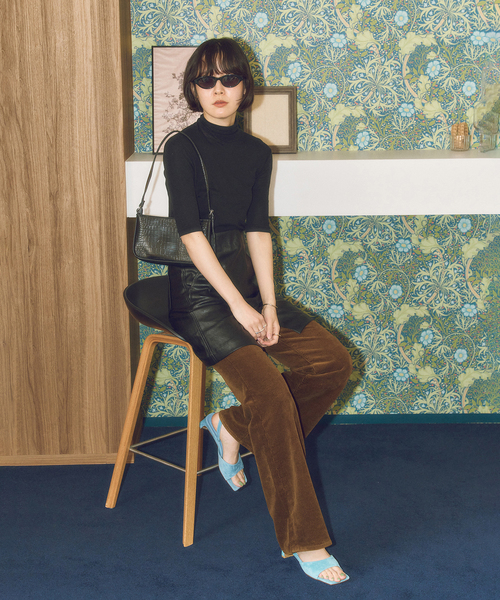 GRISE（グリーズ）の「MIDORI UEEDA×GRISE4cmレザースクエアスエードサンダル（サンダル・レディース・ブラウン/ブルー系その他・SMALL/MEDIUM/LARGE/X-LARGE）」の8枚目の写真