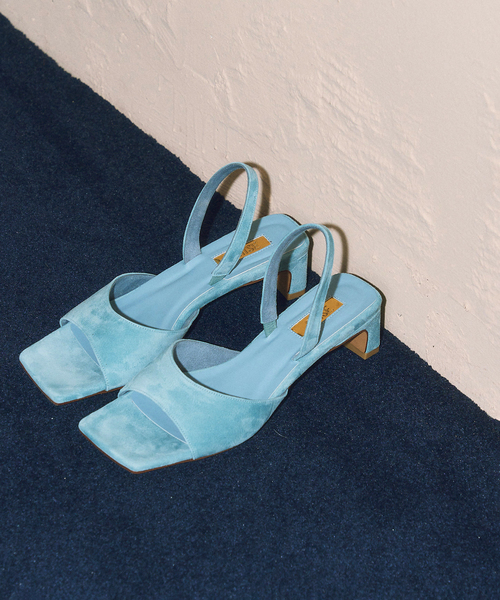 GRISE（グリーズ）の「MIDORI UEEDA×GRISE4cmレザースクエアスエードサンダル（サンダル・レディース・ブラウン/ブルー系その他・SMALL/MEDIUM/LARGE/X-LARGE）」の12枚目の写真