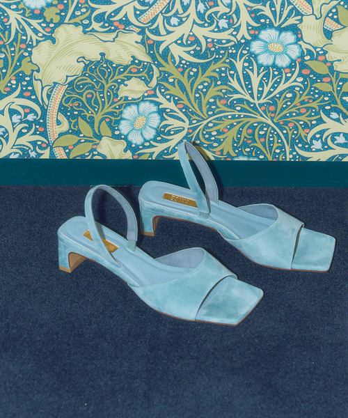 GRISE（グリーズ）の「MIDORI UEEDA×GRISE4cmレザースクエアスエードサンダル（サンダル・レディース・ブラウン/ブルー系その他・SMALL/MEDIUM/LARGE/X-LARGE）」の14枚目の写真