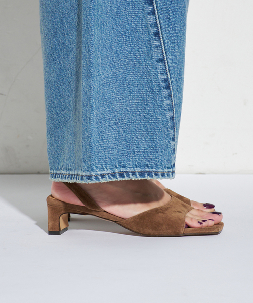 GRISE（グリーズ）の「MIDORI UEEDA×GRISE4cmレザースクエアスエードサンダル（サンダル・レディース・ブラウン/ブルー系その他・SMALL/MEDIUM/LARGE/X-LARGE）」の18枚目の写真