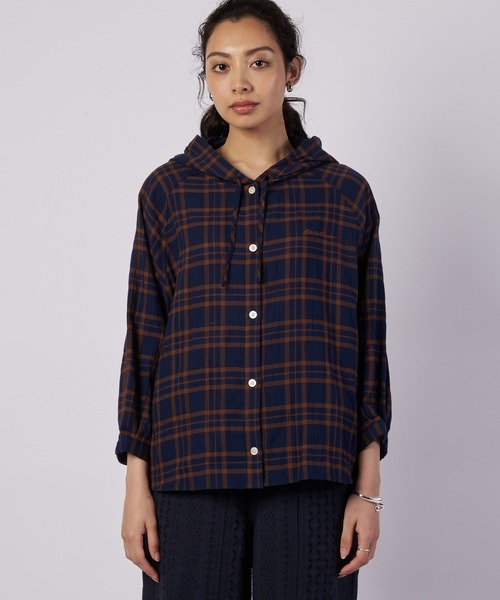 Eddie Bauer(エディーバウアー)の「フーデッドチェック ブラウス(シャツ/ブラウス・レディース・ネイビー系/ホワイト系/ブラック系・XL/L/M/S)」の10枚目の写真