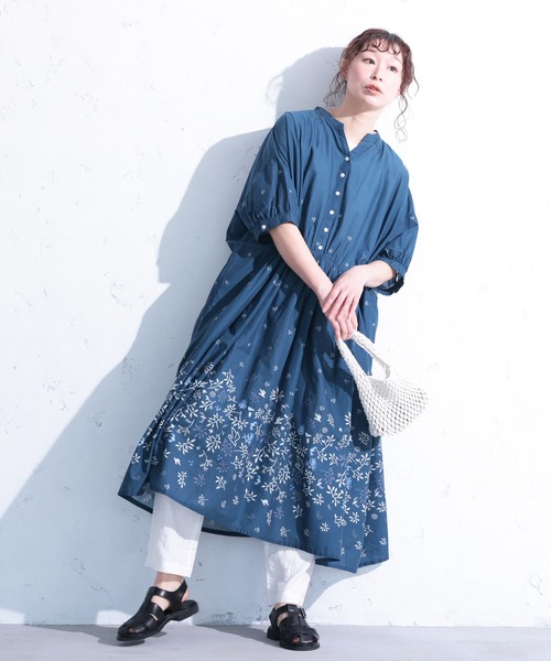 soulberry(ソウルベリー)の「森とカモメのワンピース(ワンピース・レディース・ネイビー系・5L/4L/3L/LL/L/M)」の12枚目の写真