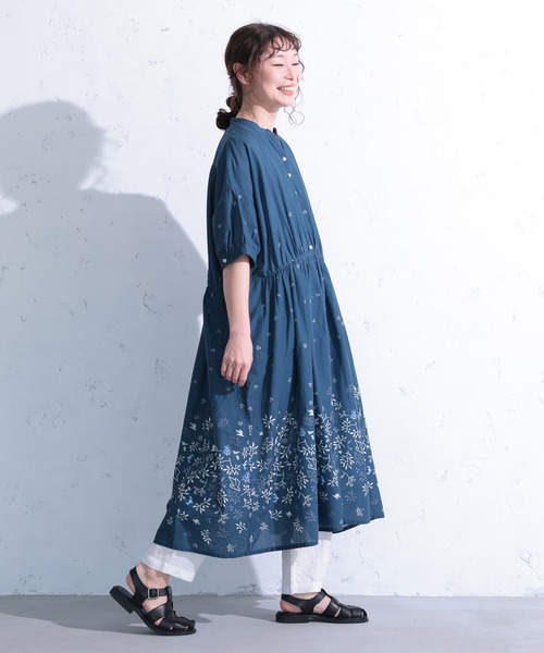 soulberry(ソウルベリー)の「森とカモメのワンピース(ワンピース・レディース・ネイビー系・5L/4L/3L/LL/L/M)」の9枚目の写真